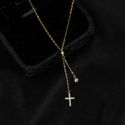 925 Sterling Silver Cross Necklace – 18K Gold Plated Chain