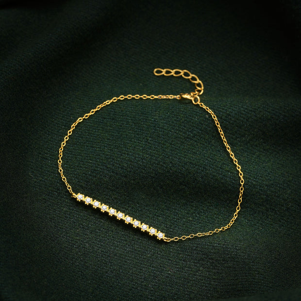 18K Gold-Plated 925 Sterling Silver Chain with 5A Zircon