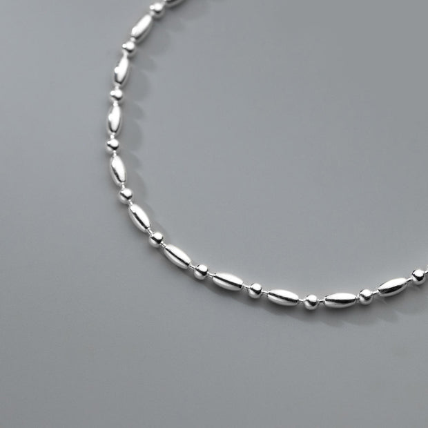 Elegant 925 Sterling Silver Round Bean Bead Bracelet for Women