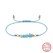 Sterling Silver Natural Gemstones Thread String Bracelet