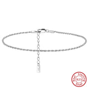 925 Sterling Silver Dainty Simple Anklet for Women, Gold Plated Decorative Chain