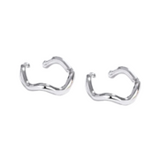 Sterling Silver C Shape Not Piercing Hoop Earrings (1pir 2pcs)