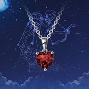 Forever Love: 925 Sterling Silver Heart Birthstone Pendant Necklace