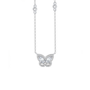 925 Silver Butterfly Necklace for Women – 18K Gold Plated Chain