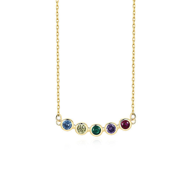 Colorful Elegance: 925 Sterling Silver Necklace with Vibrant Zirconia