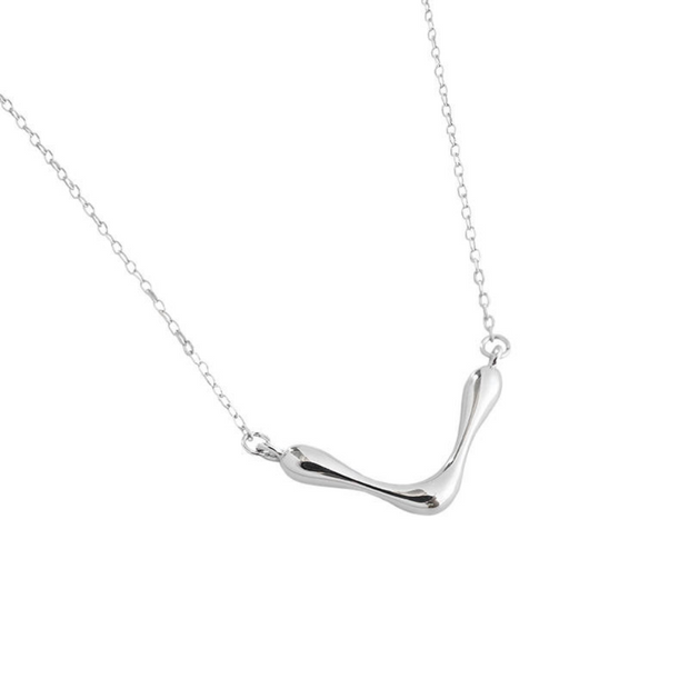 925 Sterling Silver Abstract Wavy Necklace – 18K Gold Plated