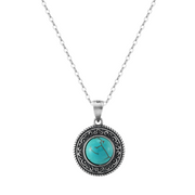 Sterling Silver Natural Stone Turquoise Necklace