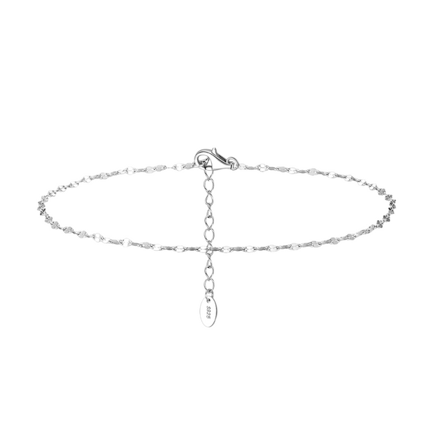 925 Sterling Silver Summer Beach Anklet for Women, Gold Plated Dainty Decorative Chain Anklet