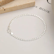 925 Sterling Silver Minimalist Bracelets – Simple Cuban Curb Link Chain Gold-Plated Bracelets for Women