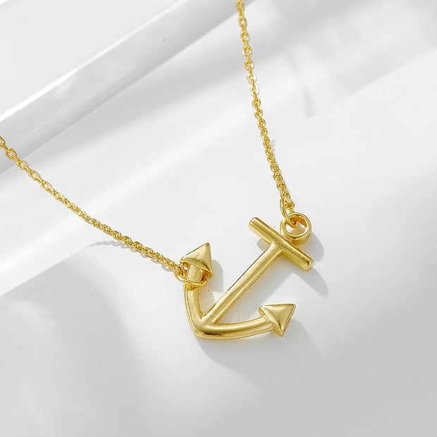 925 Sterling Silver Anchor Charm Necklace