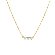 925 Sterling Silver Bar Shaped Opal Necklace