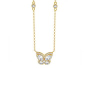 925 Silver Butterfly Necklace for Women – 18K Gold Plated Chain