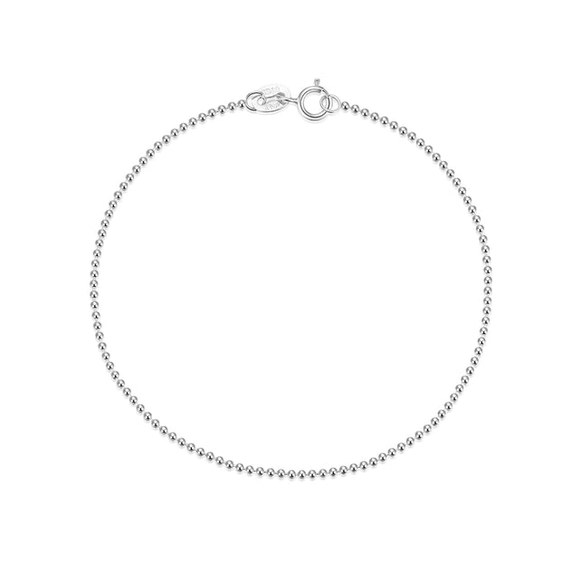 925 Sterling Silver Gold-Plated Small Beads Chain Bracelet