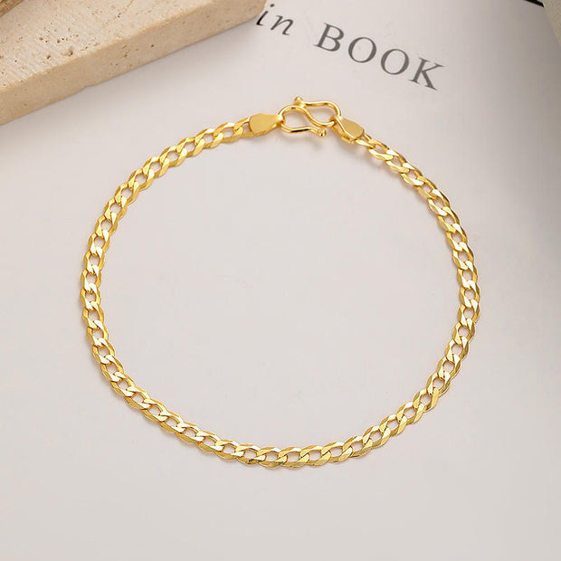 Sterling Silver Minimalist Cuban Curb Link Bracelet