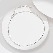 925 Sterling Silver Twist Wave Link Chain Anklet