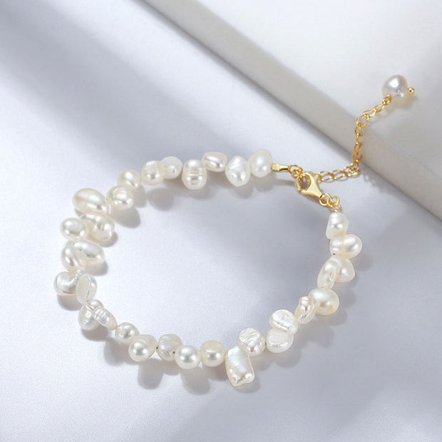 925 Sterling Silver Natural Freshwater Pearl Bracelet