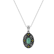 Sterling Silver Natural Stone Turquoise Necklace