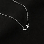 925 Sterling Silver Butterfly Necklace with Diamonds