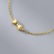 925 Sterling Silver Bowknot Gold-Plated Bracelet for Women