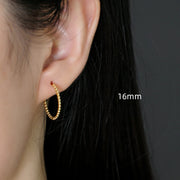 Silver Earrings Jewelry Gold Plated Circle Wave Point Sterling Silver Hoop Earrings