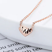 925 Silver Necklace Jewelry - 925 Sterling Silver Simple Plain Love Heart Pendant Gold Plated Chain Necklace