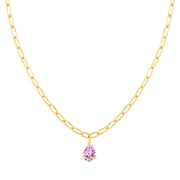 Dazzling Drops: 925 Sterling Silver Colorful Water Drop Diamond Pendant Necklace