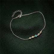 925 Silver Chain Bracelet Jewelry for Women, 18K Gold-Plated Sterling Silver with Emerald and Diamond Accents