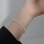 925 Sterling Silver Bracelet with Natural Small Pearls