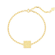 Sterling Silver Water Wave Square Geometry Bracelet – Gold-Plated Fashion Jewelry