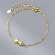 925 Sterling Silver Bowknot Gold-Plated Bracelet for Women