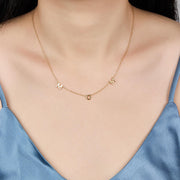 925 Silver Letter Necklace for Women, Real 925 Sterling Silver Gold Plated Chain Jewelry for Mom