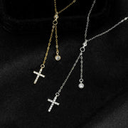 925 Sterling Silver Cross Necklace – 18K Gold Plated Chain