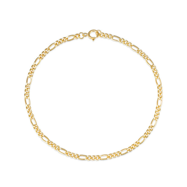 925 Sterling Silver Figaro Chain Bracelet