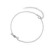 925 Sterling Silver Infinity Diamond Gold Plated Anklets