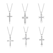 925 Silver Cross Pendant Necklace for Women