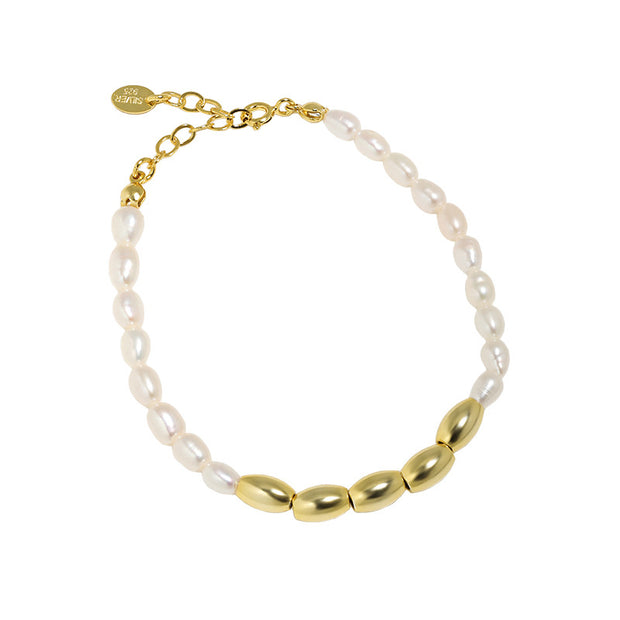 Timeless Elegance: 925 Sterling Silver Natural Freshwater Pearl Ball Bead Chunky Link Chain Necklace