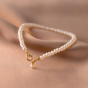 925 Sterling Silver Bracelet with Natural Small Pearls