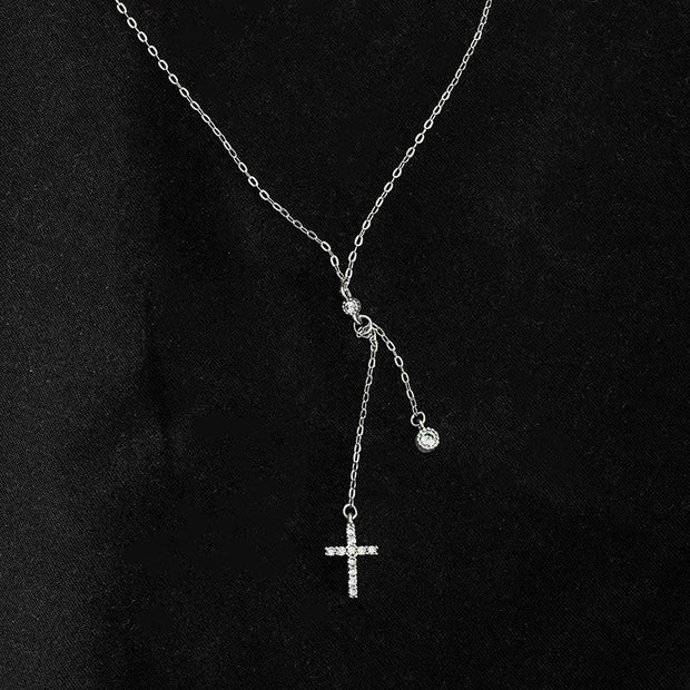 925 Sterling Silver Cross Necklace – 18K Gold Plated Chain