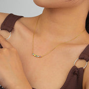 Colorful Elegance: 925 Sterling Silver Necklace with Vibrant Zirconia