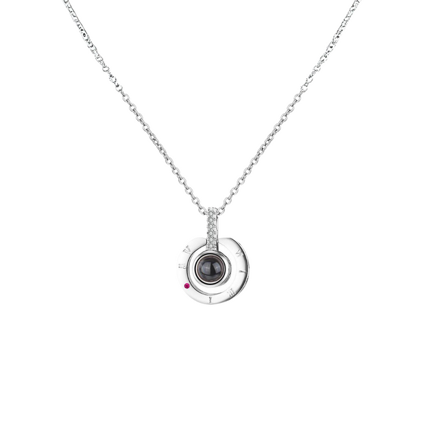 100 Ways to Say 'I Love You': 925 Sterling Silver Projection Necklace