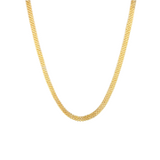 Sterling Silver Gold-Plated Wide Chain Necklace & Bracelet Set