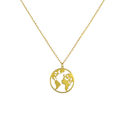 Explore the World: 925 Sterling Silver Earth Map Pendant Necklace