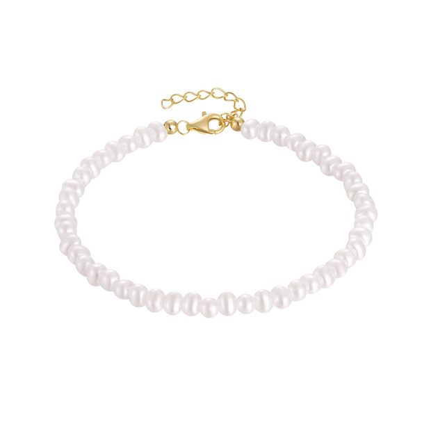 925 Sterling Silver Pearl Strand Bracelet