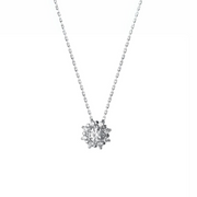 Sunflower Radiance: 925 Sterling Silver Diamond Necklace