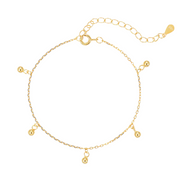 Sterling Silver Small Ball Long Tassel Bracelet – Gold-Plated Simplicity Jewelry