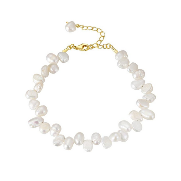 925 Sterling Silver Natural Freshwater Pearl Bracelet