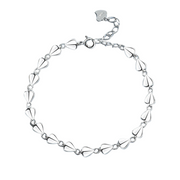 925 Sterling Silver Heart Chain Charm Bracelet