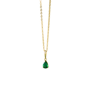 Dewdrop Delight: 925 Silver Water Drop-Shaped Green Zircon Pendant Necklace