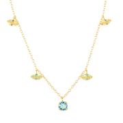 Celestial Turquoise: 925 Silver Necklace with Star-Shaped Gemstone Accents