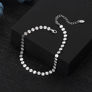 925 Silver Plain Disc Chain Anklet